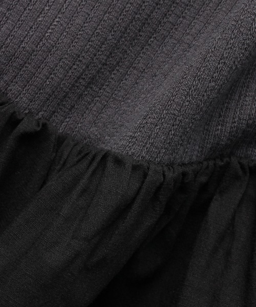 b・ROOM（ビールーム）の「ワントーンドッキングワンピース（ワンピース・キッズ・オフホワイト/チャコール/モカ・100cm/90cm/120cm/110cm/130cm）」の12枚目の写真