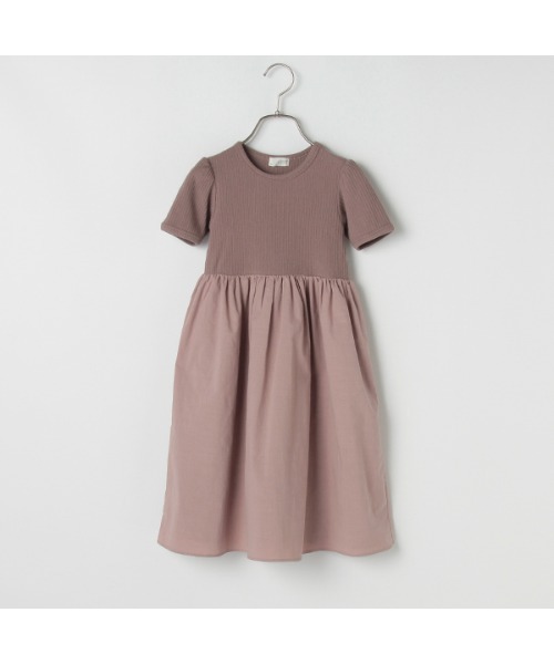 b・ROOM（ビールーム）の「ワントーンドッキングワンピース（ワンピース・キッズ・オフホワイト/チャコール/モカ・100cm/90cm/120cm/110cm/130cm）」の15枚目の写真