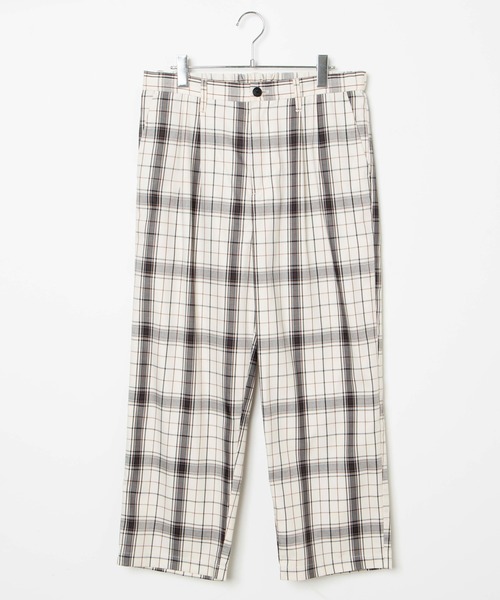 WEGO（ウィゴー）の「WEGO/レトロチェックセミワイドスラックス（スラックス・メンズ・ブラウン系その他2/ベージュ系その他2・MEDIUM/LARGE）」の2枚目の写真