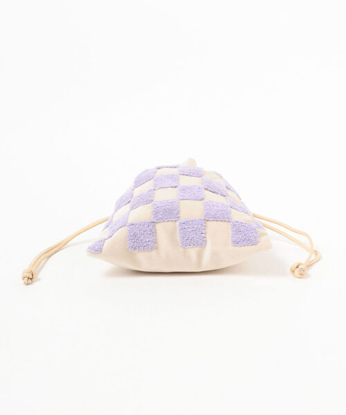 Ray BEAMS（レイビームス）の「Lilas Campbell × Ray BEAMS / 別注 チェッカー 巾着 バッグ（ショルダーバッグ・レディース・ブラック/オフホワイト・ONE SIZE）」の20枚目の写真