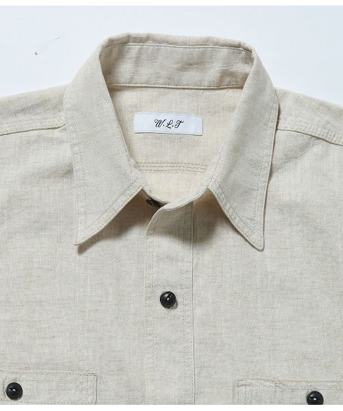 WILD LIFE TAILOR Adam et Rope'（ワイルドテーラーアダムエロペ　）の「【WILD LIFE TAILOR】シャンブレーシャツH/S（シャツ/ブラウス・メンズ・ブラック/ブルー系その他2/オフホワイト・L/M/XL）」の5枚目の写真