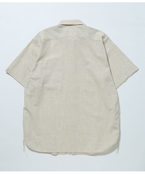 WILD LIFE TAILOR Adam et Rope'（ワイルドテーラーアダムエロペ　）の「【WILD LIFE TAILOR】シャンブレーシャツH/S（シャツ/ブラウス・メンズ・ブラック/ブルー系その他2/オフホワイト・L/M/XL）」の4枚目の写真