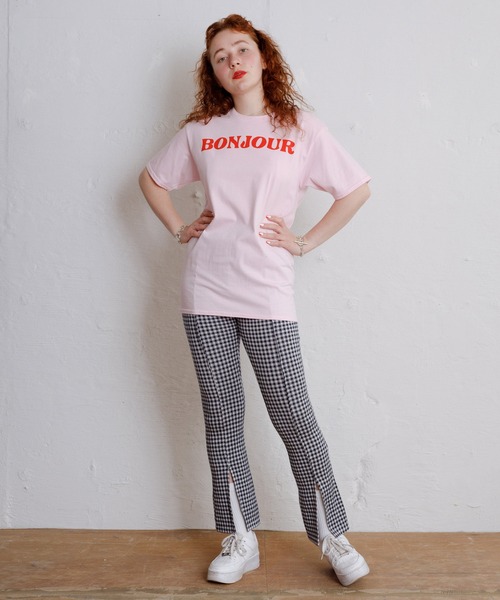 Bonjour Girl(ボンジュールガール)の「【Bonjour Girl/ボンジュールガール】ギンガムチェック フレアパンツ(その他パンツ・レディース・ライトブルー/ネイビー/イエロー・FREE)」の7枚目の写真