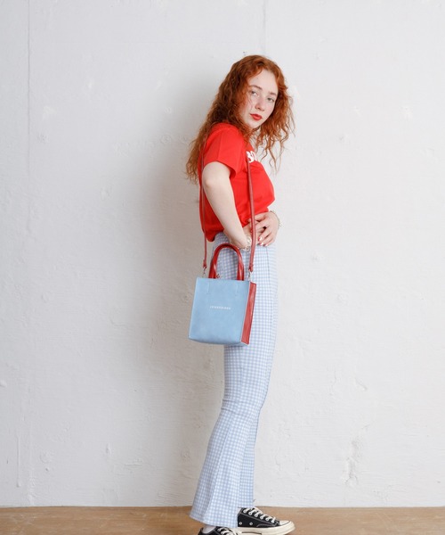 Bonjour Girl(ボンジュールガール)の「【Bonjour Girl/ボンジュールガール】ギンガムチェック フレアパンツ(その他パンツ・レディース・ライトブルー/ネイビー/イエロー・FREE)」の12枚目の写真