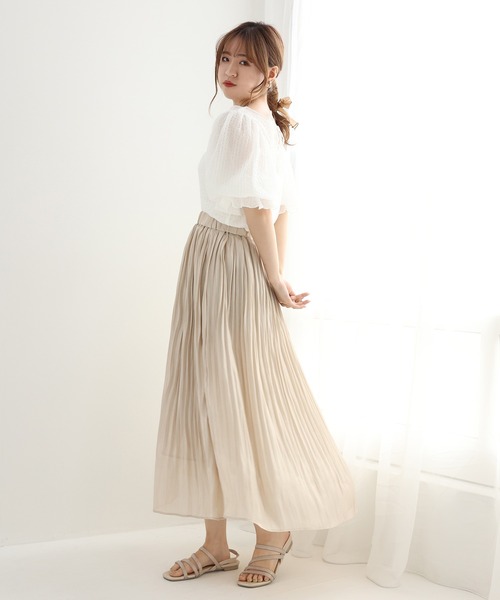 one after another NICE CLAUP(ワンアフターアナザーナイスクラップ)の「プリーツスカート(スカート・レディース・ベージュ/グレー/ベージュ系その他/ブルー系その他・FREE)」の6枚目の写真