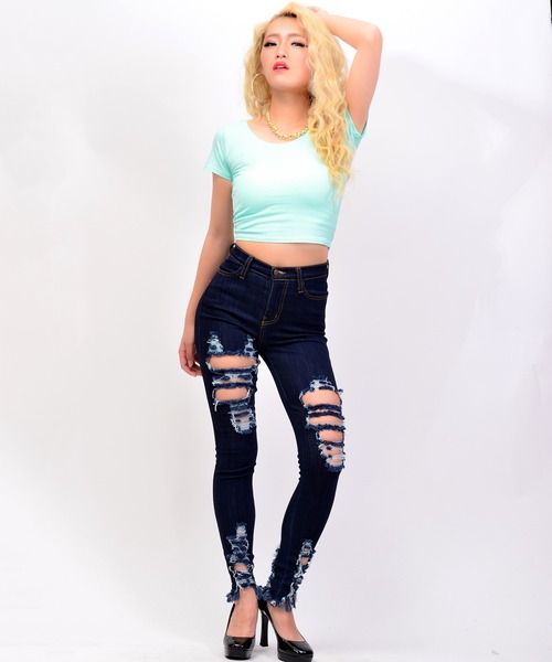 babyShoop（ベイビーシュープ）の「ショート丈半袖TOPS（Tシャツ/カットソー・レディース・グレー/ラベンダー/ブルー/ミント・SMALL/MEDIUM/LARGE）」の10枚目の写真