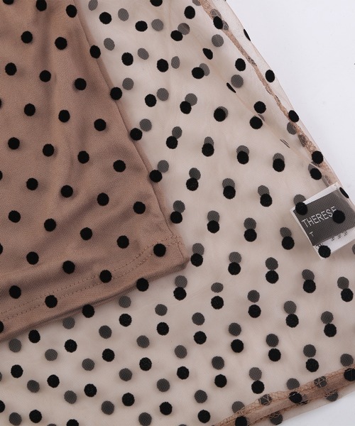 MAISON DE THERESE（メゾン ド テレーズ）の「ドット柄　キャミソール付き　チュールブラウス（シャツ/ブラウス・レディース・ブラック/ブラウン/ベージュ/ホワイト・M）」の9枚目の写真