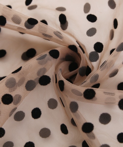MAISON DE THERESE（メゾン ド テレーズ）の「ドット柄　キャミソール付き　チュールブラウス（シャツ/ブラウス・レディース・ブラック/ブラウン/ベージュ/ホワイト・M）」の13枚目の写真