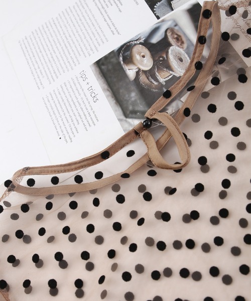 MAISON DE THERESE（メゾン ド テレーズ）の「ドット柄　キャミソール付き　チュールブラウス（シャツ/ブラウス・レディース・ブラック/ブラウン/ベージュ/ホワイト・M）」の11枚目の写真