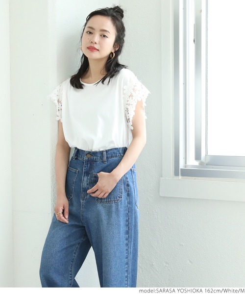 tシャツ ゴージャスレーストップ2 レディース jouetie tシャツ レースボディスーツシアートップス コサージュ