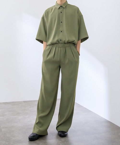 Adoon plain(アドーンプレーン)の「【Adoon plain】ルーズシャツ(セットアップ着用可)(シャツ/ブラウス・メンズ・ネイビー/カーキ/サックスブルー・MEDIUM/LARGE)」の4枚目の写真