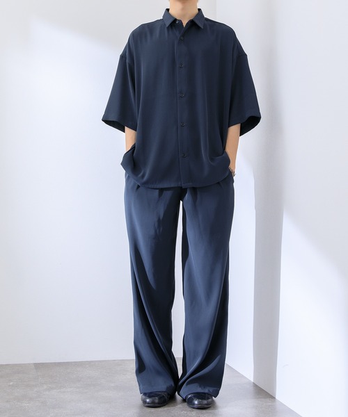 Adoon plain(アドーンプレーン)の「【Adoon plain】ルーズシャツ(セットアップ着用可)(シャツ/ブラウス・メンズ・ネイビー/カーキ/サックスブルー・MEDIUM/LARGE)」の12枚目の写真