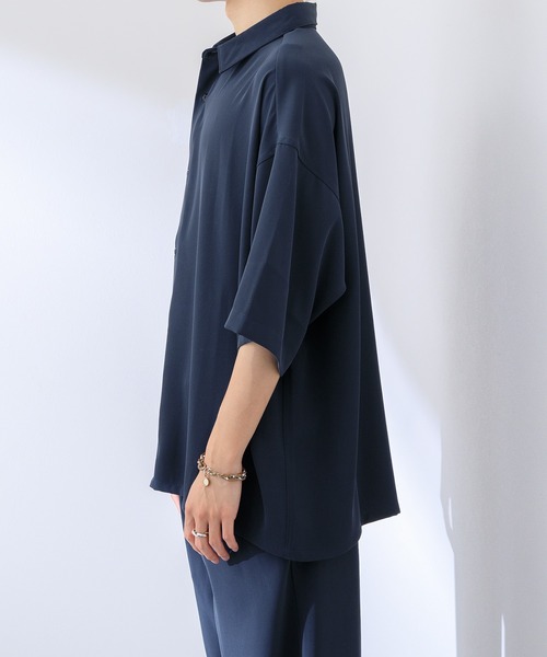 Adoon plain(アドーンプレーン)の「【Adoon plain】ルーズシャツ(セットアップ着用可)(シャツ/ブラウス・メンズ・ネイビー/カーキ/サックスブルー・MEDIUM/LARGE)」の17枚目の写真