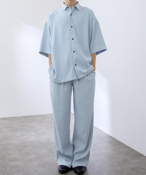 Adoon plain(アドーンプレーン)の「【Adoon plain】ルーズシャツ(セットアップ着用可)(シャツ/ブラウス・メンズ・ネイビー/カーキ/サックスブルー・MEDIUM/LARGE)」の20枚目の写真