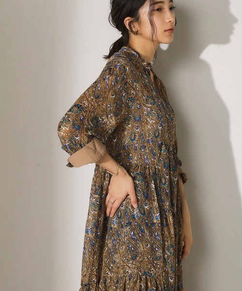 Bou Jeloud（ブージュルード）の「シアージャガード ティアードワンピース（ワンピース・レディース・ブラック/キャメル・38）」の11枚目の写真