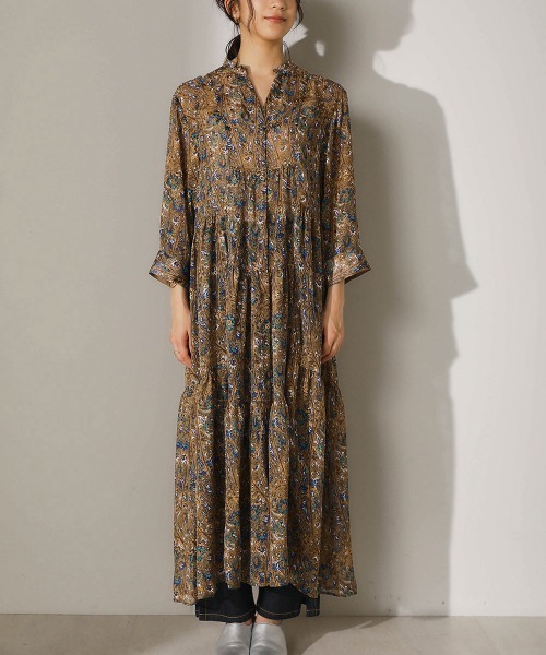 Bou Jeloud（ブージュルード）の「シアージャガード ティアードワンピース（ワンピース・レディース・ブラック/キャメル・38）」の5枚目の写真