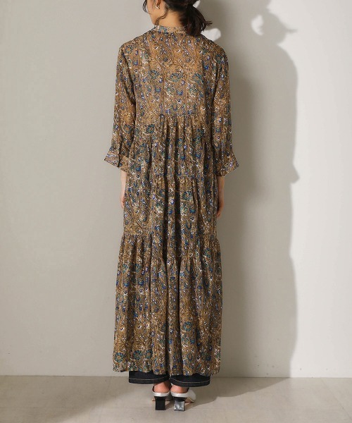 Bou Jeloud（ブージュルード）の「シアージャガード ティアードワンピース（ワンピース・レディース・ブラック/キャメル・38）」の4枚目の写真