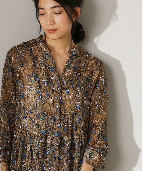 Bou Jeloud（ブージュルード）の「シアージャガード ティアードワンピース（ワンピース・レディース・ブラック/キャメル・38）」の12枚目の写真