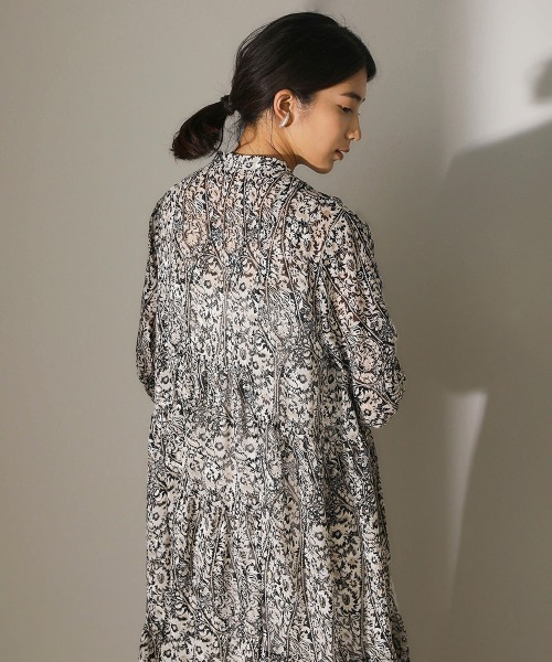 Bou Jeloud（ブージュルード）の「シアージャガード ティアードワンピース（ワンピース・レディース・ブラック/キャメル・38）」の9枚目の写真