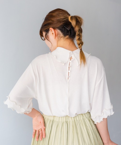 nemne store(ネンネストア)の「オレンジをつむプリーツロングスカート(スカート・レディース・ライトグリーン/アイボリー/キャメル・フリー)」の18枚目の写真
