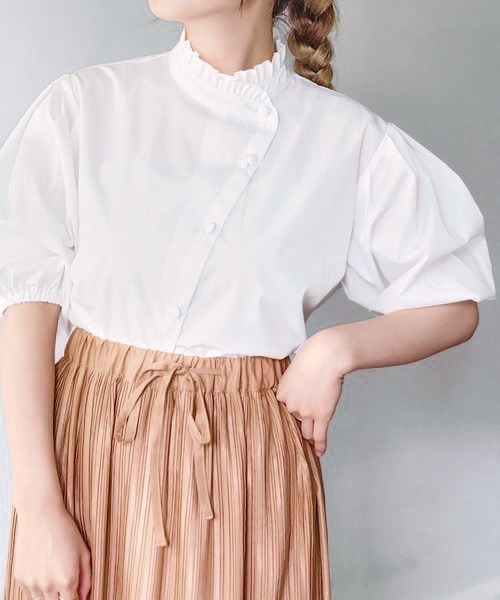 nemne store(ネンネストア)の「オレンジをつむプリーツロングスカート(スカート・レディース・ライトグリーン/アイボリー/キャメル・フリー)」の19枚目の写真