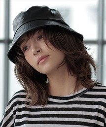 合皮ダウンブリムバケットHAT