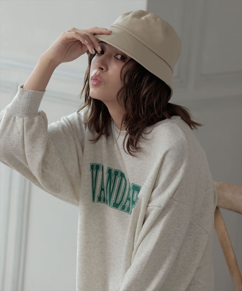 DONOBAN(ドノバン)の「合皮ダウンブリムバケットHAT(ハット・レディース・アイボリー/ブラック・ONESIZE)」の5枚目の写真