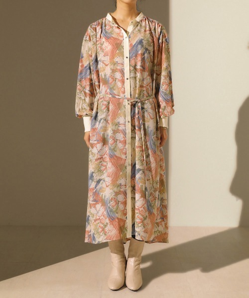 Bou Jeloud（ブージュルード）の「線描きプリントＯＰ（ワンピース・レディース・グリーン/ブルー・38）」の7枚目の写真