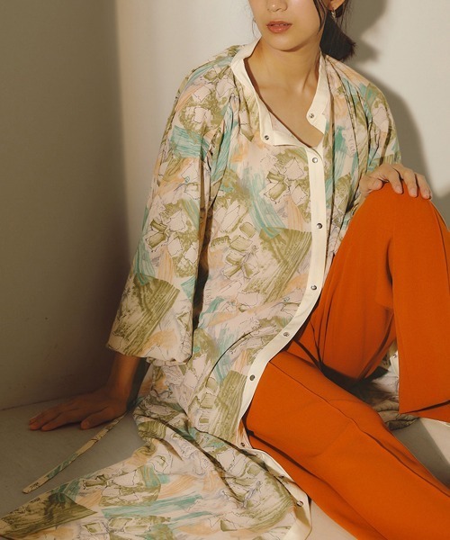 Bou Jeloud（ブージュルード）の「線描きプリントＯＰ（ワンピース・レディース・グリーン/ブルー・38）」の6枚目の写真