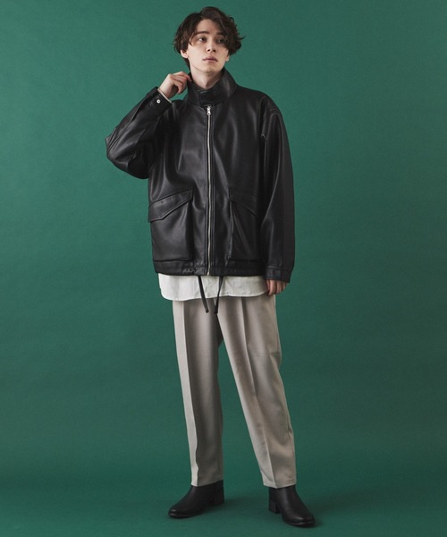 LUCY（ルーシー）の「LUCY/2TACK TAPERED SLACKS（スラックス・メンズ・ブラック/グレイッシュベージュ・MEDIUM/LARGE）」の4枚目の写真