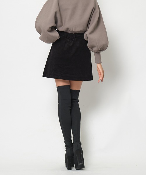 SPIRALGIRL（スパイラルガール）の「コーデュロイミニスカート（スカート・レディース・ブラック/ベージュ・FREE）」の13枚目の写真