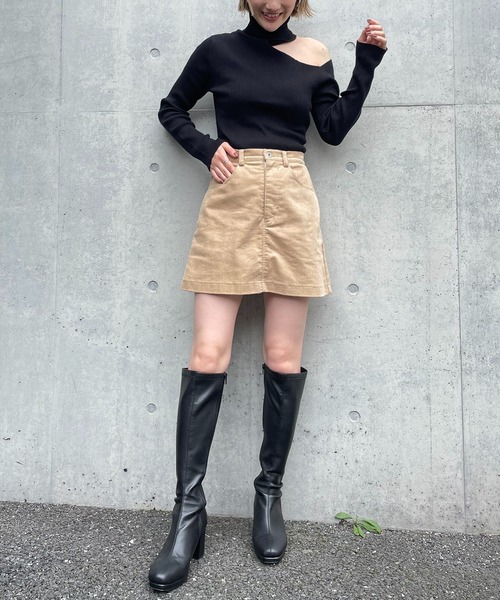 SPIRALGIRL（スパイラルガール）の「コーデュロイミニスカート（スカート・レディース・ブラック/ベージュ・FREE）」の15枚目の写真