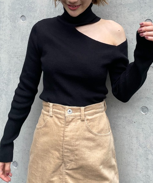 SPIRALGIRL（スパイラルガール）の「コーデュロイミニスカート（スカート・レディース・ブラック/ベージュ・FREE）」の12枚目の写真