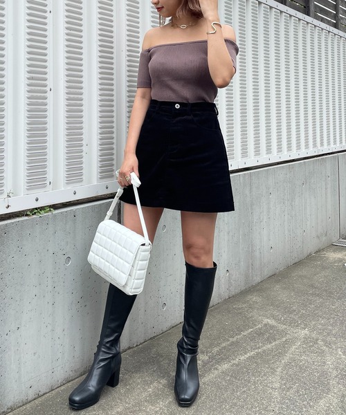 SPIRALGIRL（スパイラルガール）の「コーデュロイミニスカート（スカート・レディース・ブラック/ベージュ・FREE）」の10枚目の写真