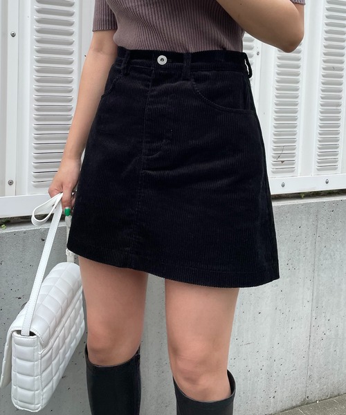 SPIRALGIRL（スパイラルガール）の「コーデュロイミニスカート（スカート・レディース・ブラック/ベージュ・FREE）」の18枚目の写真