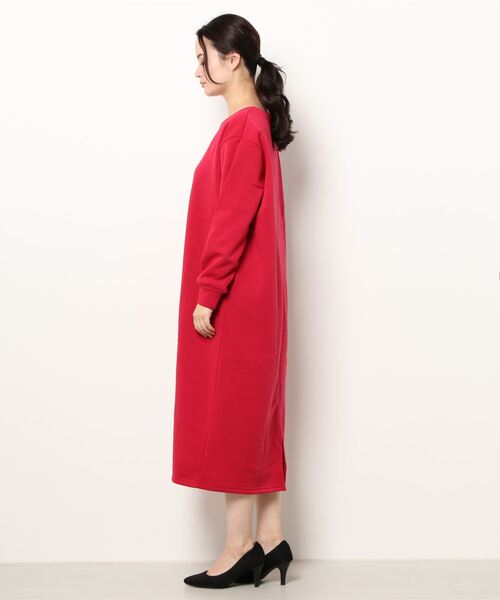 RANAN(ラナン)の「ふかふかあったか!裏起毛シンプルワンピ(ワンピース・レディース・ネイビー/レッド/チャコール/ブラック/エメラルド/アイボリー/ホワイト系1/レッド系1/グレー系1/ネイビー系1/ブラック系1・LL/M/L)」の13枚目の写真