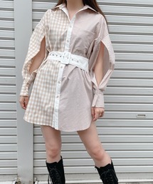 lilLilly | ドッキングスリットシャツワンピース(シャツ/ブラウス)