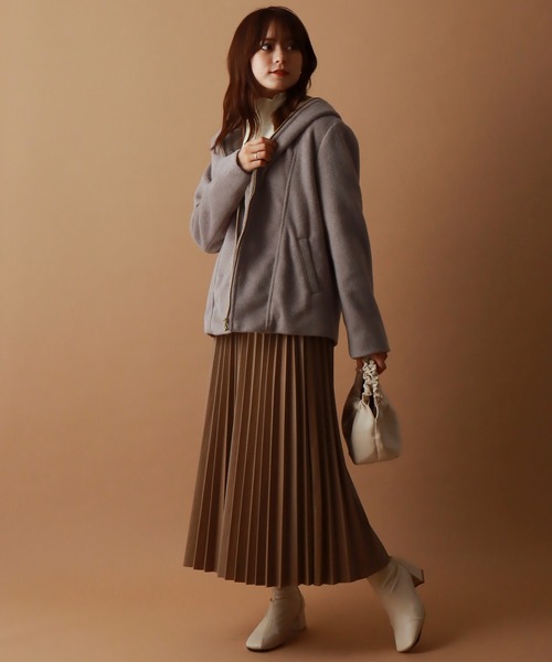 libelle more(リベル モア)の「モッサ風ダブルフェイスショートコート(その他アウター・レディース・モカ/ブラック/アイボリー/杢グレー/ベージュ/ネイビー・M/L)」の21枚目の写真
