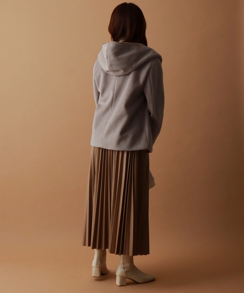 libelle more(リベル モア)の「モッサ風ダブルフェイスショートコート(その他アウター・レディース・モカ/ブラック/アイボリー/杢グレー/ベージュ/ネイビー・M/L)」の22枚目の写真