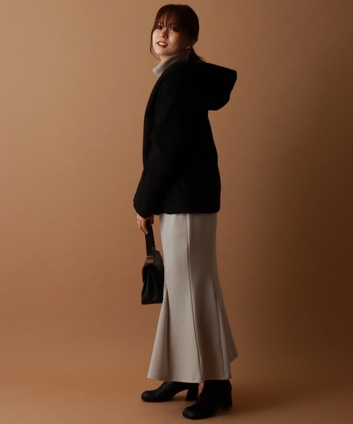 libelle more(リベル モア)の「モッサ風ダブルフェイスショートコート(その他アウター・レディース・モカ/ブラック/アイボリー/杢グレー/ベージュ/ネイビー・M/L)」の14枚目の写真