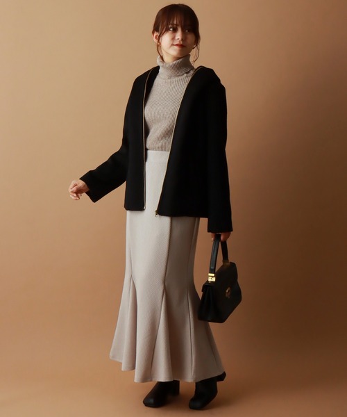 libelle more(リベル モア)の「モッサ風ダブルフェイスショートコート(その他アウター・レディース・モカ/ブラック/アイボリー/杢グレー/ベージュ/ネイビー・M/L)」の16枚目の写真
