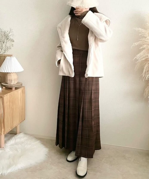libelle more(リベル モア)の「モッサ風ダブルフェイスショートコート(その他アウター・レディース・モカ/ブラック/アイボリー/杢グレー/ベージュ/ネイビー・M/L)」の8枚目の写真
