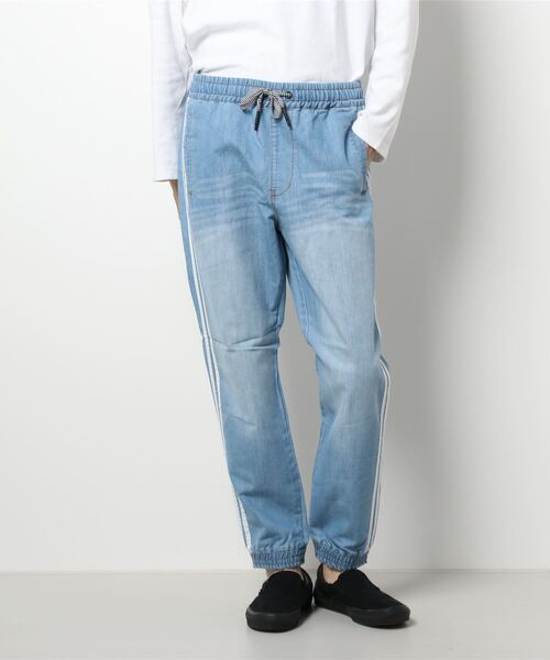 STYLEBLOCK（スタイルブロック）の「8.5ozスラブデニムサイドラインジョガーパンツ（デニムパンツ・メンズ・ライトブルー/ブルー/ネイビー・L/M/LL）」の2枚目の写真