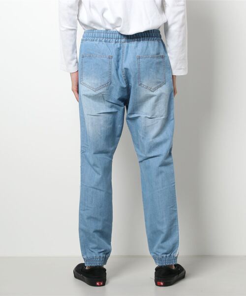 STYLEBLOCK（スタイルブロック）の「8.5ozスラブデニムサイドラインジョガーパンツ（デニムパンツ・メンズ・ライトブルー/ブルー/ネイビー・L/M/LL）」の5枚目の写真