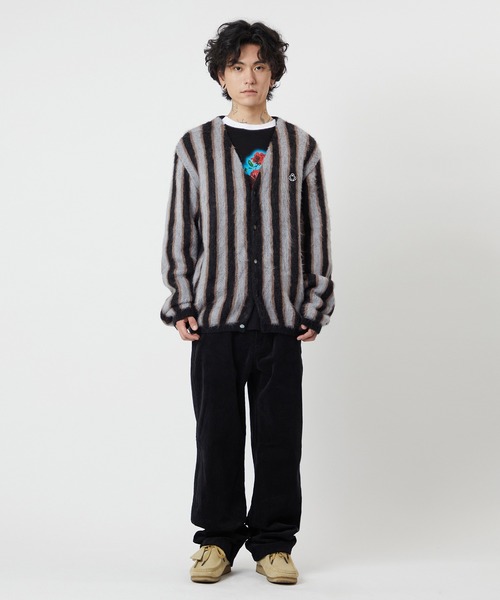 LMCの「【LMC】VERTICAL STRIPED MOHAIR CARDIGAN / エルエムシー バーティカル ストライプ モヘア カーディガン（カーディガン/ボレロ・メンズ・ブラック・1/2）」の7枚目の写真
