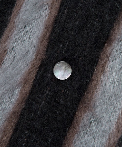 LMCの「【LMC】VERTICAL STRIPED MOHAIR CARDIGAN / エルエムシー バーティカル ストライプ モヘア カーディガン（カーディガン/ボレロ・メンズ・ブラック・1/2）」の12枚目の写真