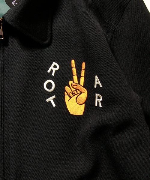 ROTAR ブラック ジャケット M PEACEデザイン ROTAR 黒ジャケット PEACEデザイン