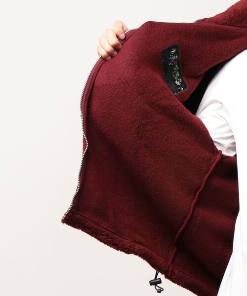 RASSVET / PACCBET（ラスベート）の「FLEECE JACKET KNIT（その他アウター・メンズ・バーガンディー/イエロー・L/S/M）」の5枚目の写真