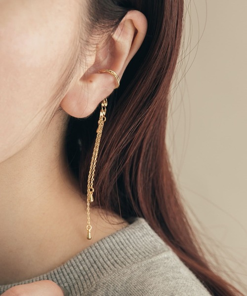 SMELLY（スメリー）の「ダブルチェーンイヤカフ（イヤーカフ・レディース・シルバー/ゴールド・-）」の8枚目の写真