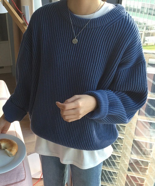 Chaco closet（チャコ クローゼット）の「ボリュームニットプルオーバー（ニット/セーター・レディース・パープル/ブラウン/レッド/イエロー/ブルー/グリーン/アイボリー・FREE）」の10枚目の写真